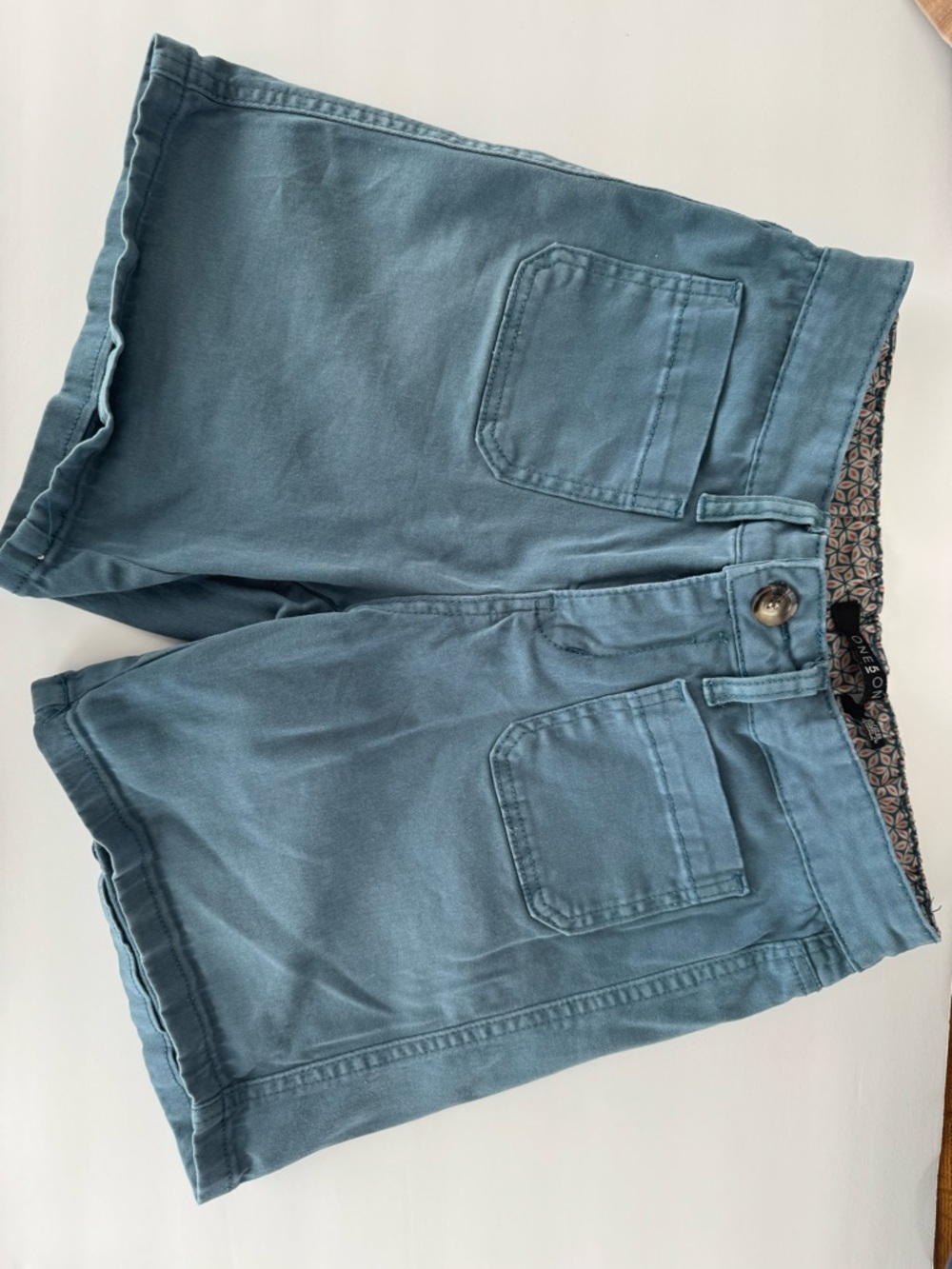 one 5 one Teal Utility Pocket Shorts